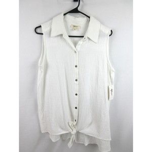 Style & Co Women's Sleeveless Blouse Top Shirt Size S Color White